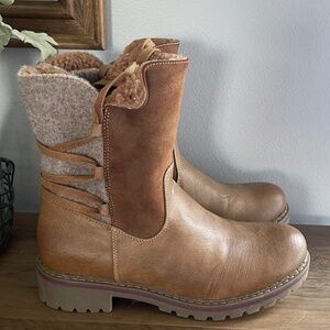 Patrizia Boots By Spring Steps Brown Sherpa Lined Women’s Size 6